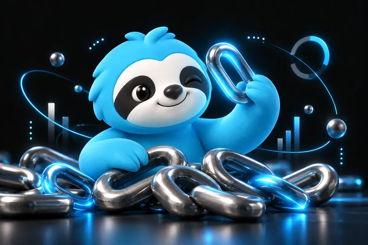 Comment faire un audit de backlinks : paresseux qui examine une pile de liens
