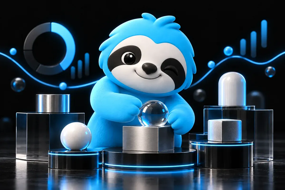 Google Business Profile optimization: a sloth neatly arranges goods in a shop window