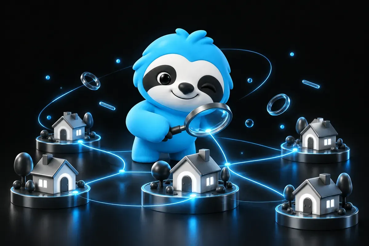 Analyse backlinks : paresseux qui suit à la loupe les fils reliant son site à d’autres
