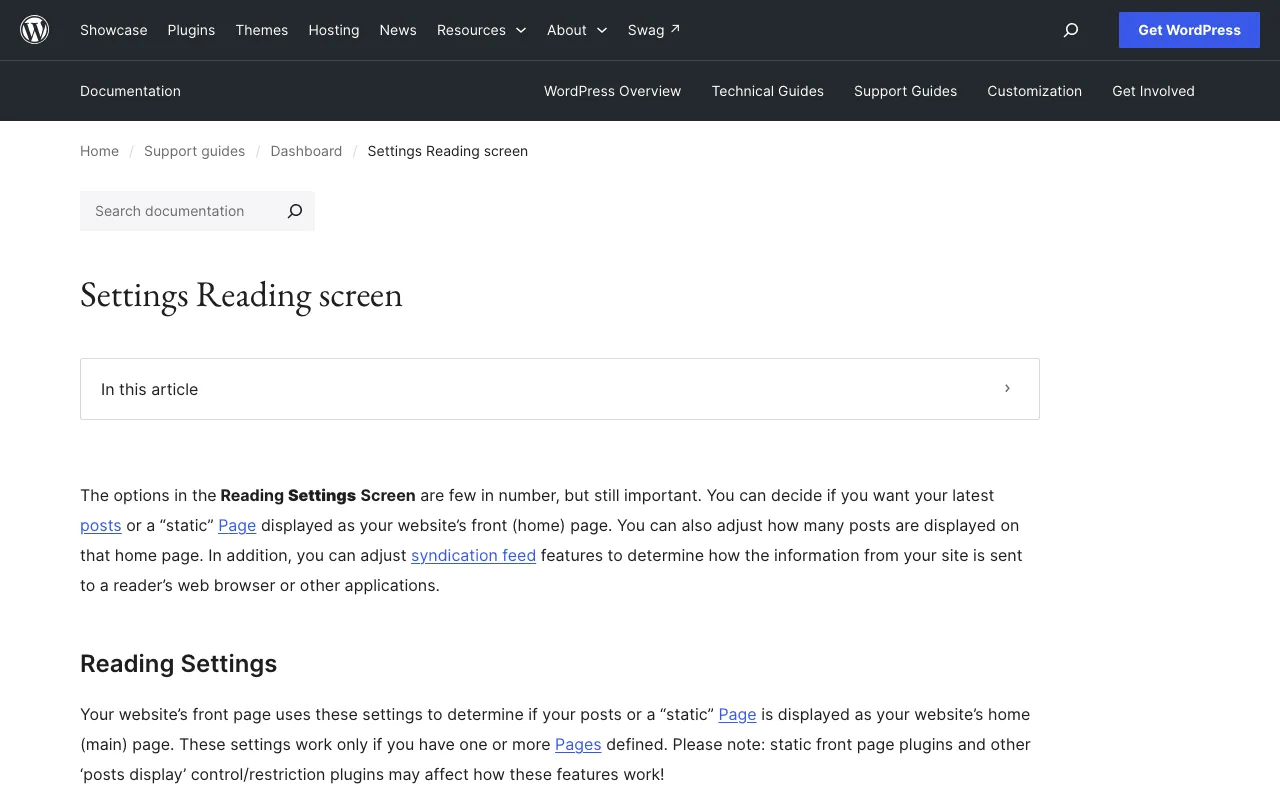How to do SEO on WordPress: the Reading Settings documentation and its search engine visibility box